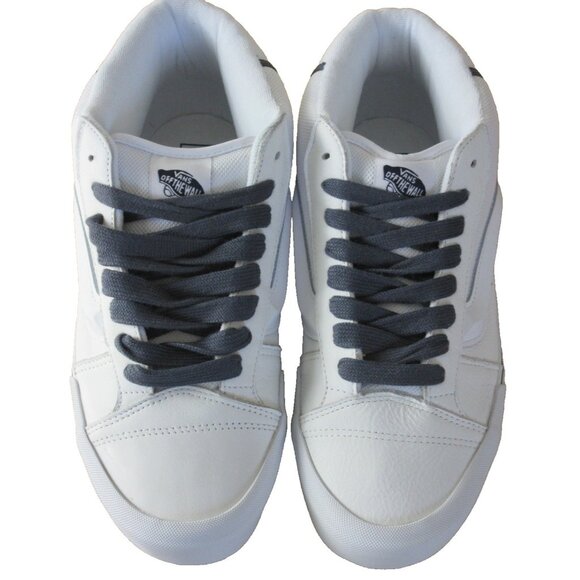 Vans Mens Knu Skool Utility Lace White Mid Suede Nylon Skate Shoes sizes NIB - Picture 3 of 5